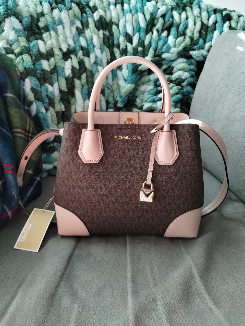 Michael Kors Mercer Gallery Small Signature Logo Satchel NWT - Picture 9 of 11